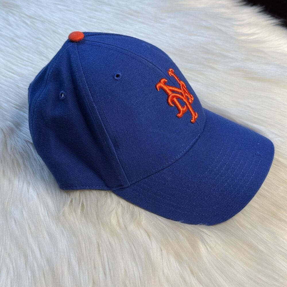 New York Mets Blue and Orange Logo Embroidered 47 Hat - Picture 2 of 5